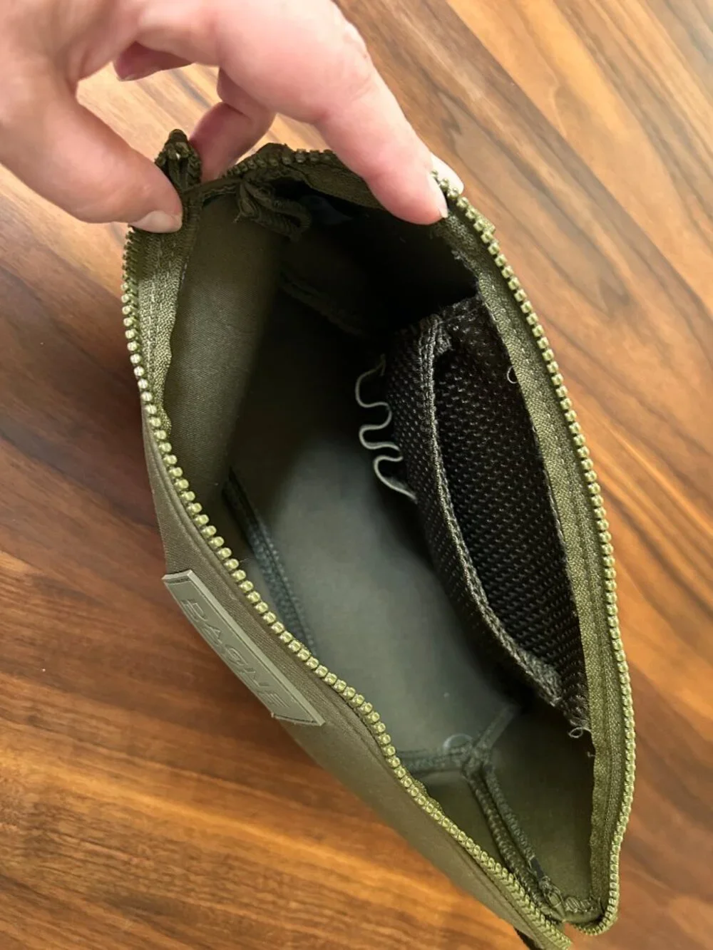 Dagne Dover Hunter Olive Neoprene Toiletry Bag